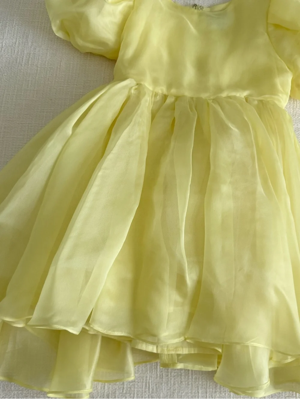 Bardot Girls Yellow Puff Sleeve Formal Dress